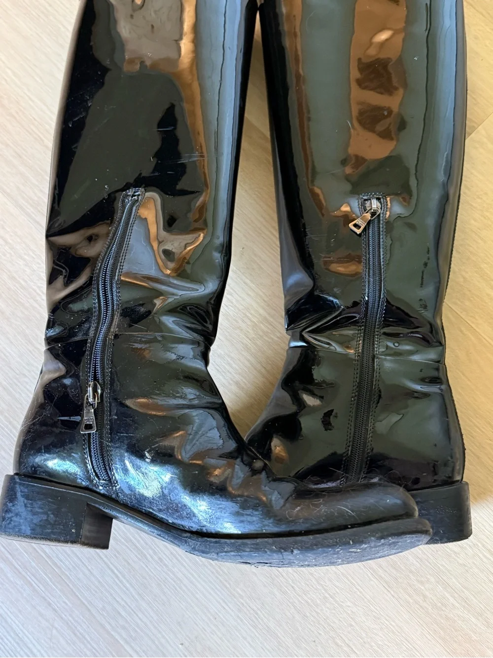 Prada Black Patent Knee-High Women's Boots